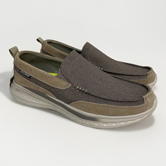 Skechers Relaxed Fit Men Size 10.5 Slade-Munson Light Brown Slip On 205102 New - Picture 4 of 9